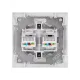 Розетка компьютерная двойная RJ45 белая 