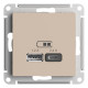 Розетка USB AtlasDesign тип A+C 5В/2.4А 2х5В/1.2А механизм песочн. SE ATN001239
