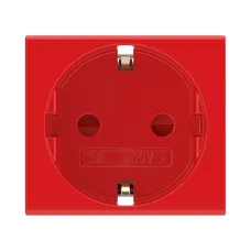 Розетка 1-м 2мод. Viva 16А IP20 2P+E с заземл. защ. шторки красн. DKC 45015