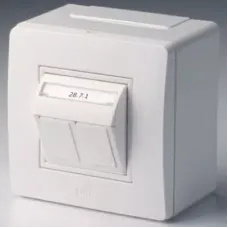Коробка PDD-N60 с 2 розетками Brava RJ45 кат.5E (телефон/компьютер) бел. DKC 10656