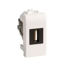 USB 2.0 розетка, Brava, белая, 1 мод. DKC 76200B