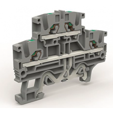 Двухуровневая клемма 2,5 кв.мм с заземлением в нижнем ярусе DKC ZEFD220GR