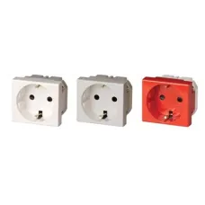 Розетка 1-м 2мод. Viva 16А IP20 2P+E с заземл. защ. шторки сер. DKC 45025