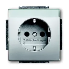 Розетка Schuko 16А 250В с полем для надписи Rur/сталь ABB 2011-0-3851