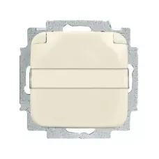 Розетка Schuko Busch-Duro 2000 SI 16А 250В с защ. крышкой с полем для надписи сл. кость ABB 2018-0-0604
