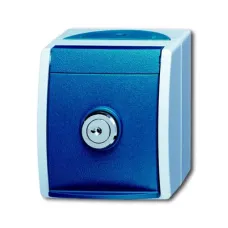 Розетка Schuko ОП Ocean 16А 250В с замком IP44 сер./сине-зел. ABB 2083-0-0823