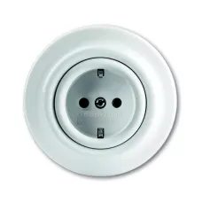 Розетка Schuko Decento 16А 250В в сборе альпийский бел. ABB 2011-0-6139