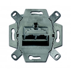 Механизм розетки комп. 2мод. 8/8 пол. раздельно RJ45; UAE CAT.6E экранированная до 250МГц ABB 0230-0-0468