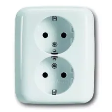 Розетка Schuko 2-м Reflex SI 16А 250В альпийский бел. ABB 2014-0-1480