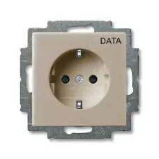Розетка Schuko Basic 55 16А 250В с маркировкой "DATA" шампань ABB 2011-0-6141