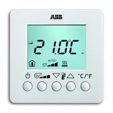 Термостат комнатный 6138/11-84-500 с ЖК-дисплеем для управления Fan- Coil SM альпийский бел. ABB 6138-0-0003