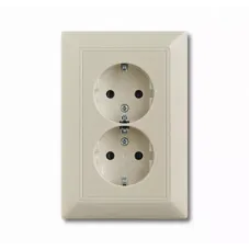 Розетка 2-м Schuko Basic 55 16А 250В шампань ABB 2014-0-1476