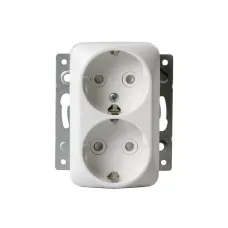 Розетка Double Schuko Jussi 16А 250В с заземл. зажимные клеммы бел. ABB 302EUC
