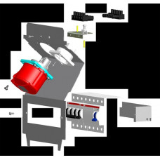 Бокс с разъемами в сборе CWF12K Schuko CEE 3P+N+E 16А ВДТ 30мА 2хВА 16А 10А ABB 2CMA177451R1000