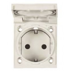 Розетка Schuko 10/16А 2P+E с защ. крышкой IP54 ABB 3288 GR