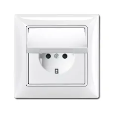 Розетка Schuko Basic 55 16А 250В в сборе IP44 альпийский бел. ABB 2018-0-1505