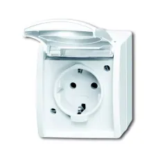 Розетка Schuko ОП Ocean 16А 250В IP44 альпийский бел. ABB 2083-0-0846