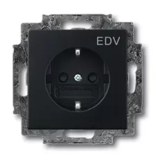 Розетка Schuko Solo/future 16А 250В с маркировкой "EDV" черн. бархат ABB 2013-0-5332