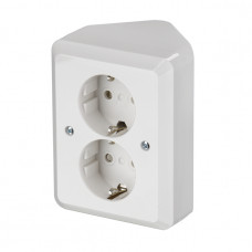 Розетка Double Schuko Jussi угловая бел. ABB 402EA.E