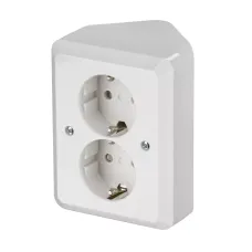 Розетка Double Schuko Jussi угловая бел. ABB 402EA.E