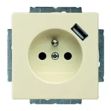 Розетка Schuko Basic 55 16А 700мА с заряд. устройством USB 20 EUCBUSB-92-500 сл. кость защ. шторки ABB 2011-0-6192