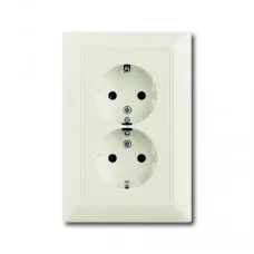 Розетка 2-м Schuko Basic 55 16А 250В chalet-white ABB 2014-0-1478