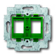 Суппорт для 2-х неэкранированных R&M разъемов фирмы AVAYA (AT&T / Lucent technologies) Giga Speed PowerSUM MGS 300 BH-xx с зел. цоколем без распорок ABB 1753-0-9974