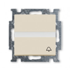 Кнопка звонковая н.о. контакт с полем для надписи Basic 55 сл. кость ABB 1413-0-1087