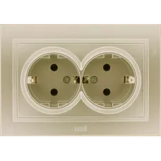 Розетка 2-м СП Zena 16А IP20 без заземл. титаниум ABB 500-011400-908