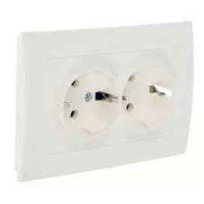 Розетка 2-м Cosmo с заземл. бел. ABB 632-010200-907