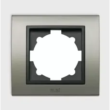Рамка 1-м Zena Platin нерж. сталь/дым. контур ABB 500-073011-271