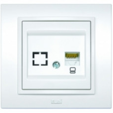 Розетка компьютерная + телеф. Zena RJ45 CAT6 + RJ11 бел. ABB 500-010200-249