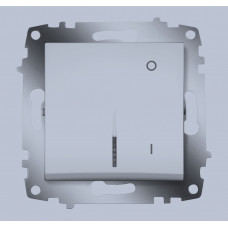 Выключатель 1-кл. 2п СП Cosmo 10А IP20 с подсветкой алюм. ABB 619-011000-236