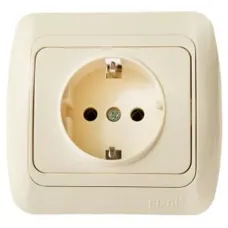 Розетка Tuna с защ. крышкой с заземл. крем./крем. ABB 502-000303-218