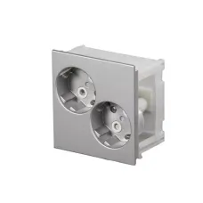 Розетка 2-м ProDuct 2хSchuko алюм. ABB AUD10-83