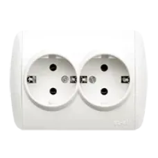 Розетка 2-м Zirve с заземл. бел./бел. ABB 501-000202-907