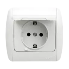 Розетка Zirve с защ. крышкой с заземл. бел./бел. ABB 501-000202-218