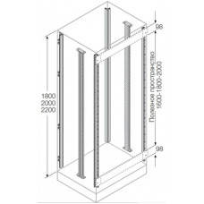 Комплект стоек каркаса для установки ячеек H=2200мм (4 стойки+2 промежут. стойки) ABB EM2202