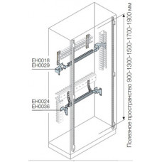 DIN-рейка Ш=600мм 18мод+фронт кронштейн EH0018 ABB