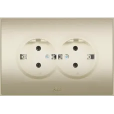 Розетка 2-м Cosmo с заземл. титаниум ABB 632-011400-907