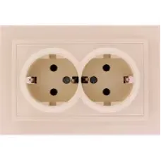 Розетка 2-м Zena с заземл. крем. ABB 500-010300-907