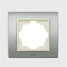 Рамка 1-м Zena Platin нерж. сталь/сер. контур ABB 500-073010-271