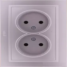 Розетка 2-м СП Zena 16А IP20 без заземл. сер. ABB 500-011000-908