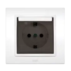 Розетка Zena c защ. крышкой с заземл. сер. ABB 500-011000-218