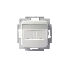 Розетка телекоммуникационная Jussi RJ45 + RJ45 без разъемов (Kingston) бел. ABB FOT5000