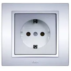 Розетка Zena с заземл. сер. ABB 500-011000-217