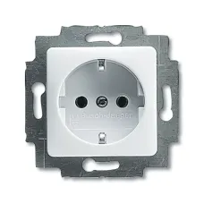 Розетка Schuko 16А 250В альпийский бел. ABB 2011-0-2829