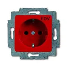 Розетка Schuko 16А 250В с маркировкой "EDV" красн. ABB 2011-0-2886