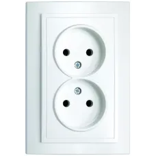 Розетка 2-м СП Zena 16А IP20 без заземл. бел. ABB 500-010200-908