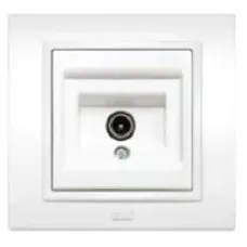 Розетка TV Zena с размагничивателем проходной (8DB-12DB-18DB-20DB) вишня ABB 500-012800-272